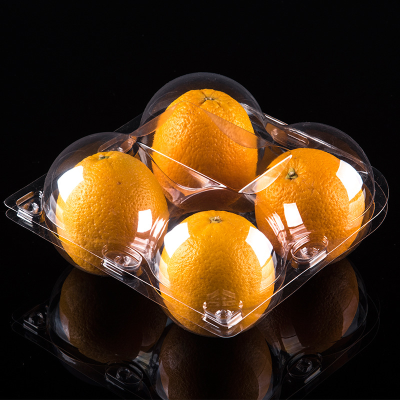 Disposable transparent fruit packaging box plastic fruit drag 4 peach apple orange blister holder