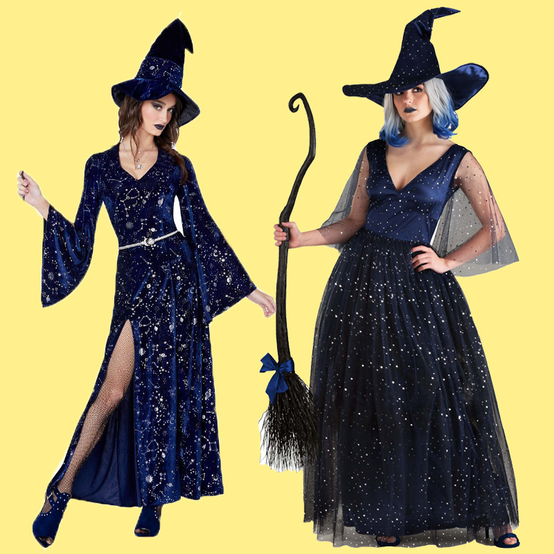Halloween Costume Adult Witch Costume Magic Demon Witch Hat Horror Clothes cos Sexy dress