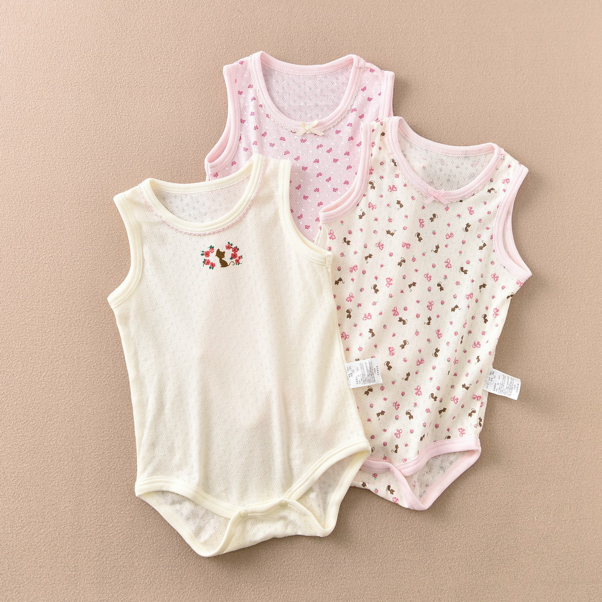 Distribution sleeveless jumpsuit thin cotton infant triangle bag fart vest mesh ha clothing climbing clothing export children's clothing goods