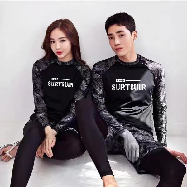 Couple's swimsuit suit three-piece bikini couple's hot spring swimsuit seaside vacation beach pants men's couple wear