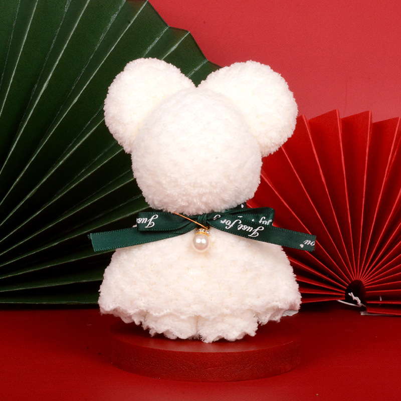 Picture of Pineapple Pie Towel Bear Shape Wedding Happy Word Accompanying Gift Happy Shop Full Moon One-Year-Old Return Gift Creative Gift Square