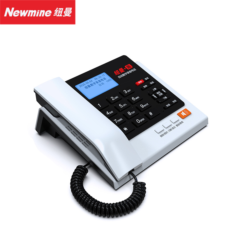 Picture of Newman 278 Recording Telephone Fixed Landline Business Office Telephone Automatic Answering Business Card Pop-up Screen Black Bill