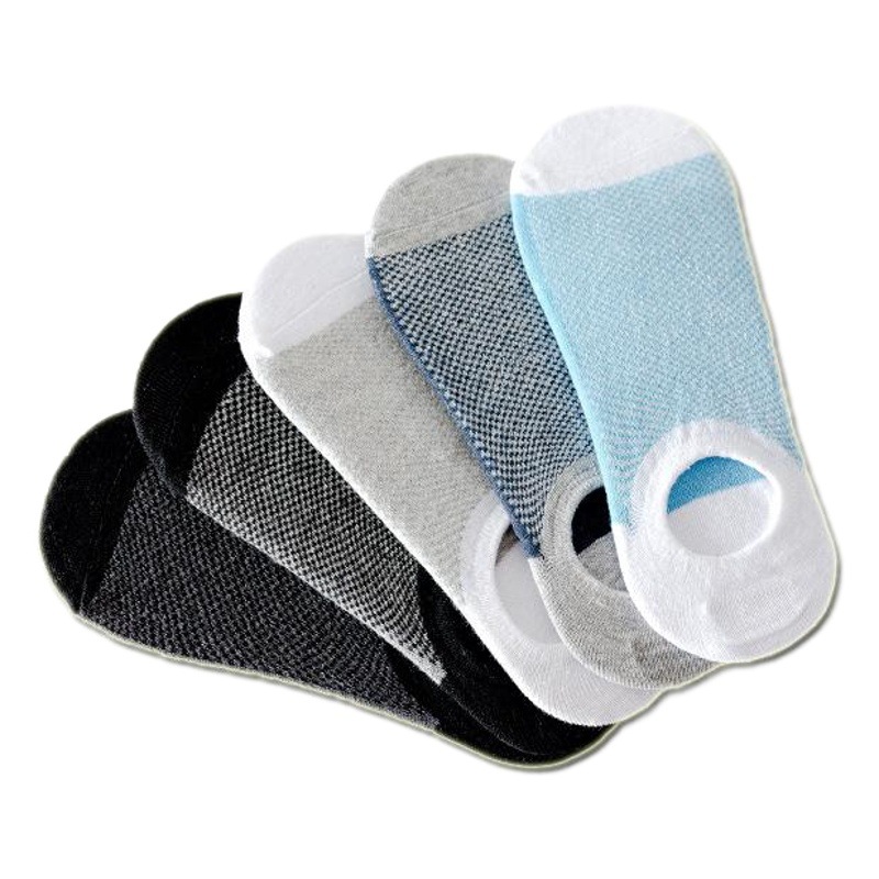Spring and summer mesh invisible boat Socks rice striped silicone socks men's invisible socks manufacturers wholesale