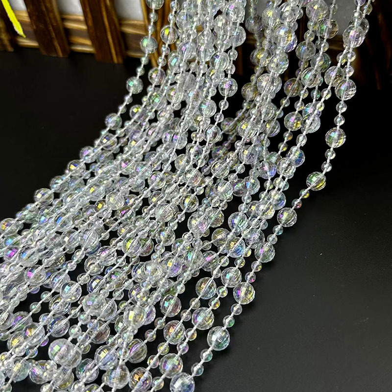 Picture of Acrylic bead curtain line curtain wedding road lead crystal string wedding scene stage ceiling decoration diy door curtain partition