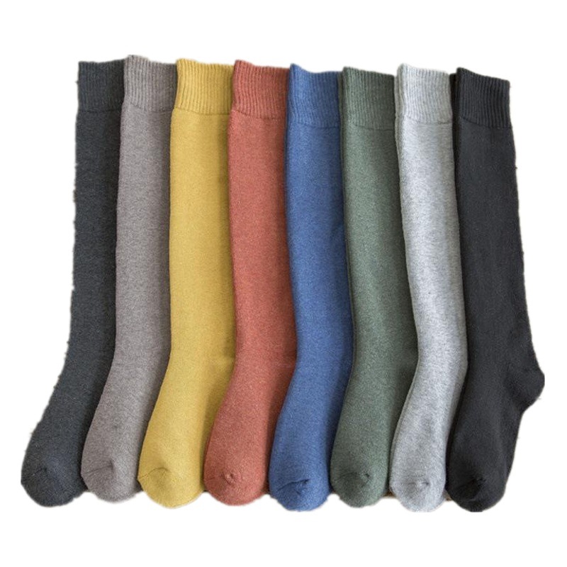 Stockings Children's Autumn and Winter Stockings fleece-lined Thickened Warm Towel Calf Stockings High-level Over-the-knee Stacking Stockings