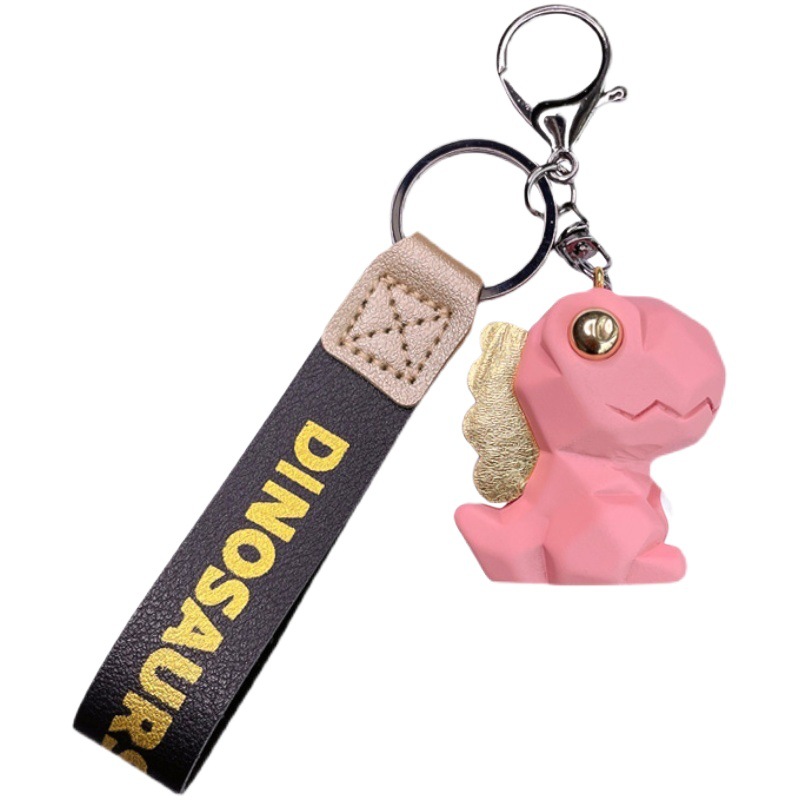 Nordic Style Creative Faceted Dinosaur Keychain Pendant Couple Car Bag Small Doll Keychain Creative Design