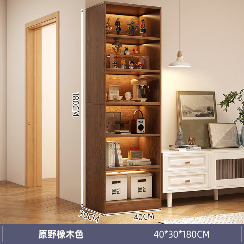 Picture of Bookshelf floor-standing storage rack against the wall next to the TV cabinet, storage cabinet for living room multi-layer household with narrow gap corner books