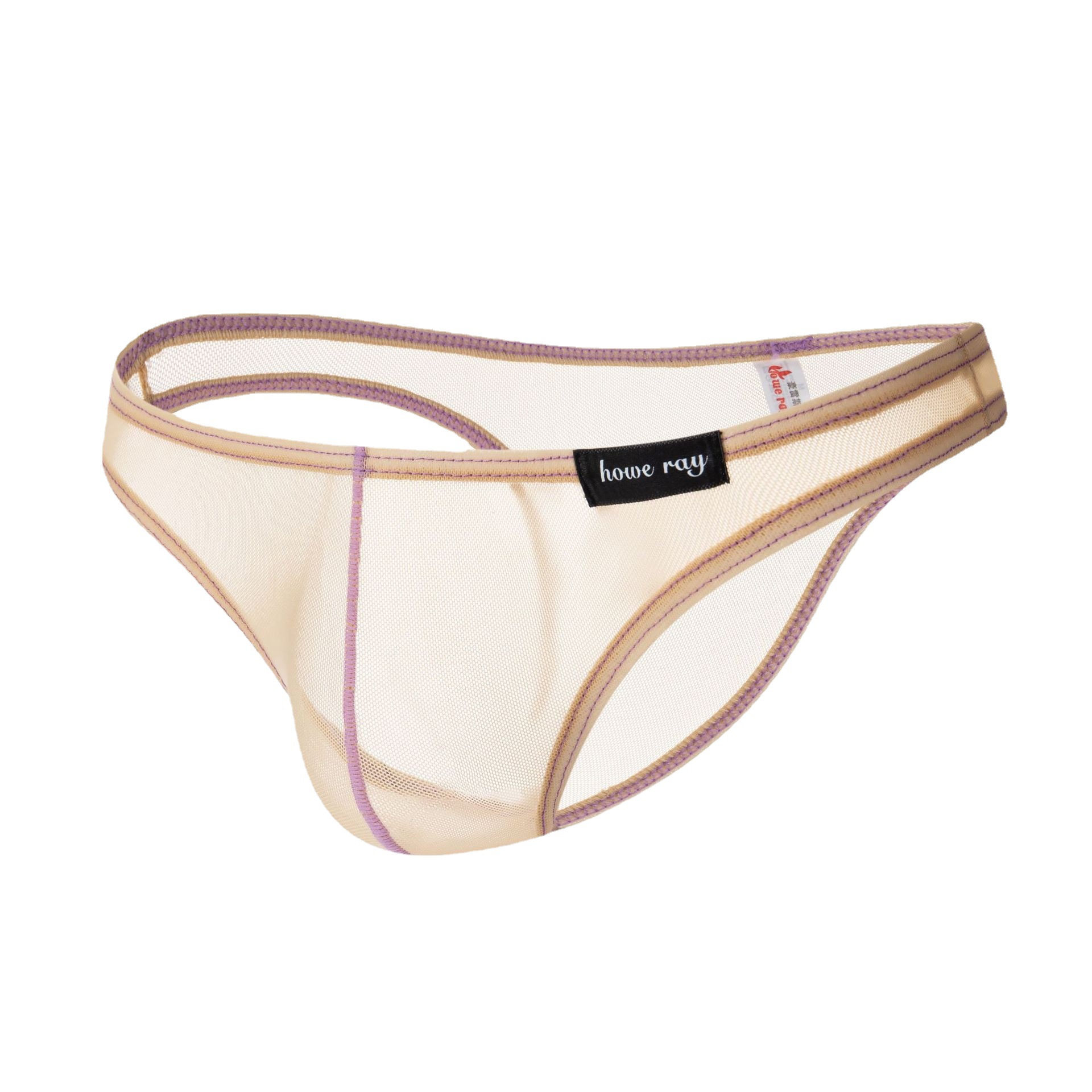 Picture of Low waist tight contrast color men's sexy underwear mesh transparent bikini small briefs foreign trade dew point B101