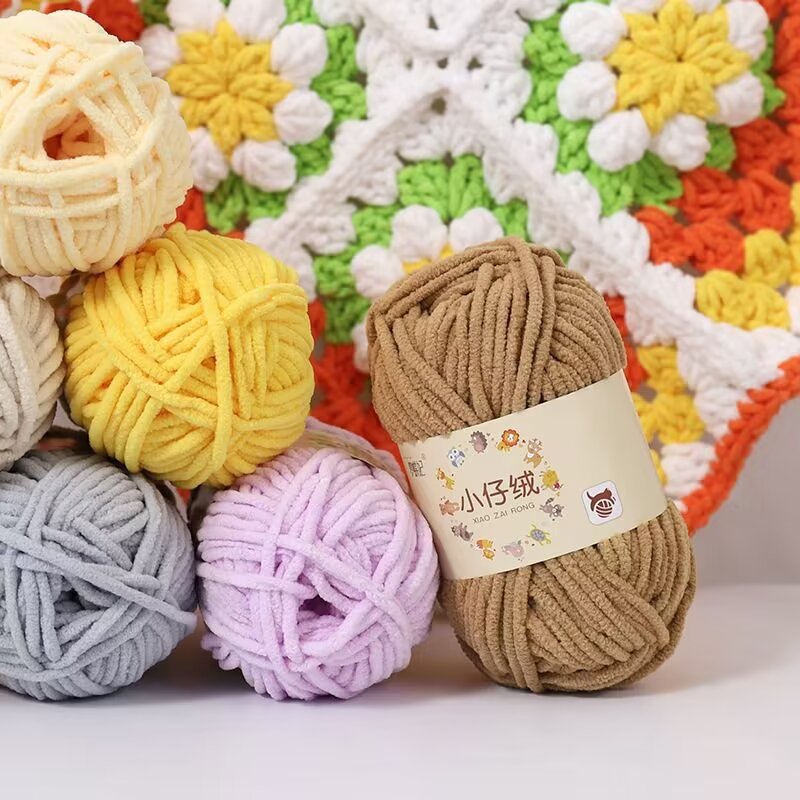 Small cashmere handmade diy knitting coarse wool thread ice thread baby thread crochet knitting scarf doll adorable thread hook shoes
