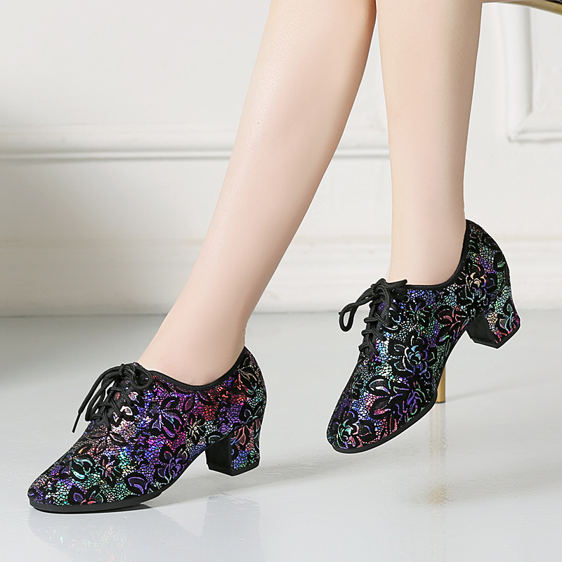 Genuine Leather Dancing Shoes Latin Dancing Shoes Women's Adult Middle Teacher Shoes Cowhide Fellowship Modern Dancing Shoes Square Dance
