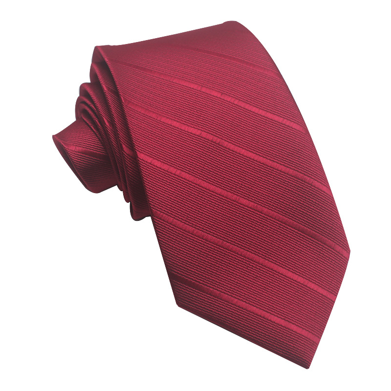 Picture of 25 New 8cm Polyester Jacquard Stripesd Tie 7cm Men's and Women's Business Formal Wear Casual High-End Red Black Blue