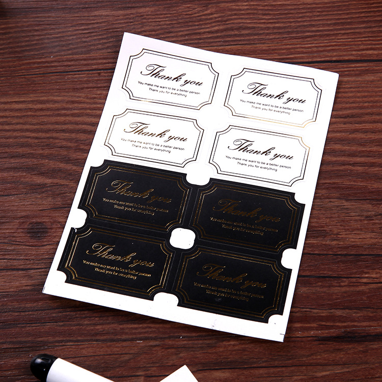 Picture of Creative literature and art love words gilding Thank you blessing sticker hand gift packaging baking Chongyang sticker