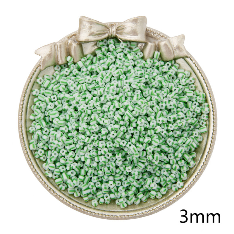 Picture of 3mm glass rice beads necklace bracelet loose beads diy jewelry striped watermelon beads handmade beaded homemade material bag