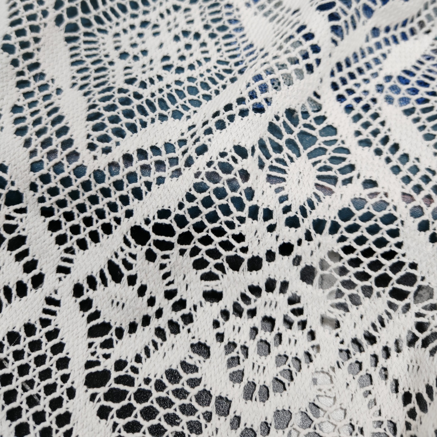 Polyester-cotton hollow crochet fabric, textured thin non-elastic mesh lace jacquard clothing accessories, handmade DIY lace trim