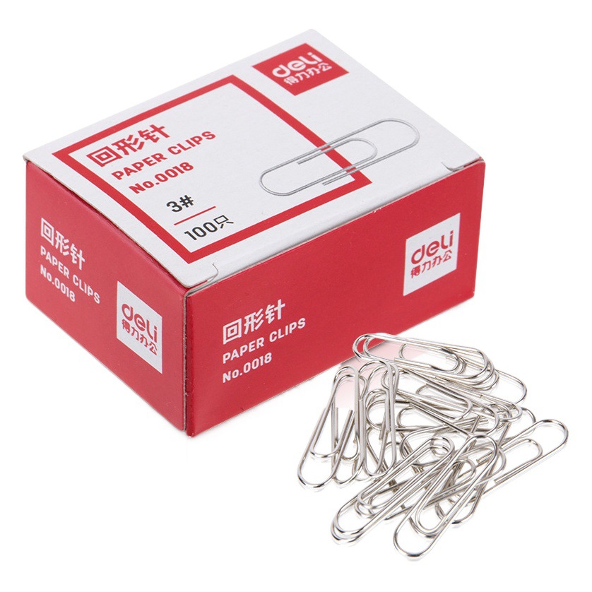 Picture of Deli paper clip 0018 paper clip 100/box paper clip office financial supplies electroplating surface wholesale