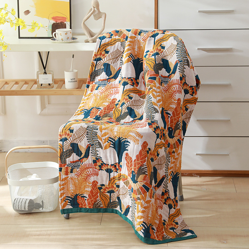 Picture of Wholesale Colored Cotton Four-Layer Gauze Bath Towel Absorbent Adult Couple Household Bath Towel Four Seasons Cartoon Cotton Bath Towel