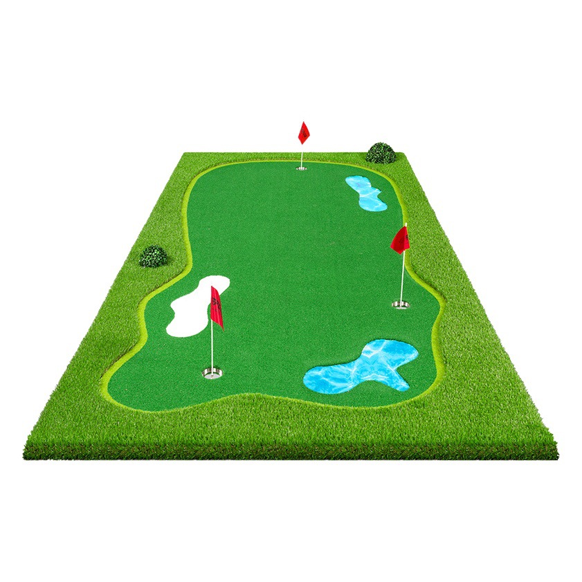Cross border hot sale golf green indoor golf practice mat putter exerciser mini water ripple green