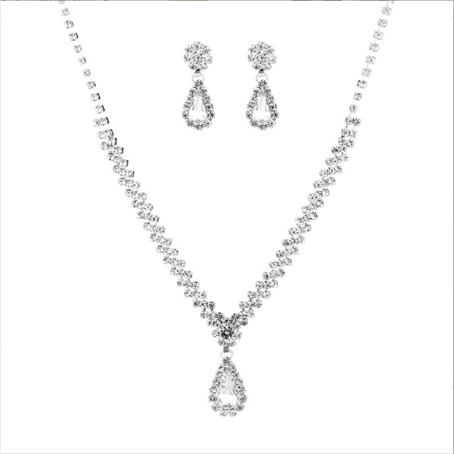 Picture of Bridal Jewelry suit Bracelet Cross-border Explosions Necklace Earrings Wedding Women Evening Dress Accessories Two-piece Set