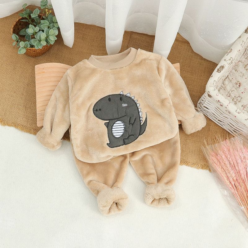 Picture of Baby Winter Pajamas Set 2025 New Baby Kidsren's Clothing Boys and Girls Autumn and Winter Flannel Home Clothes Trendy