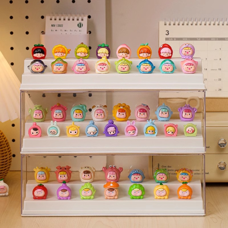 Cute grain display box blind box display rack storage small ornaments hand display cabinet acrylic transparent dustproof storage box