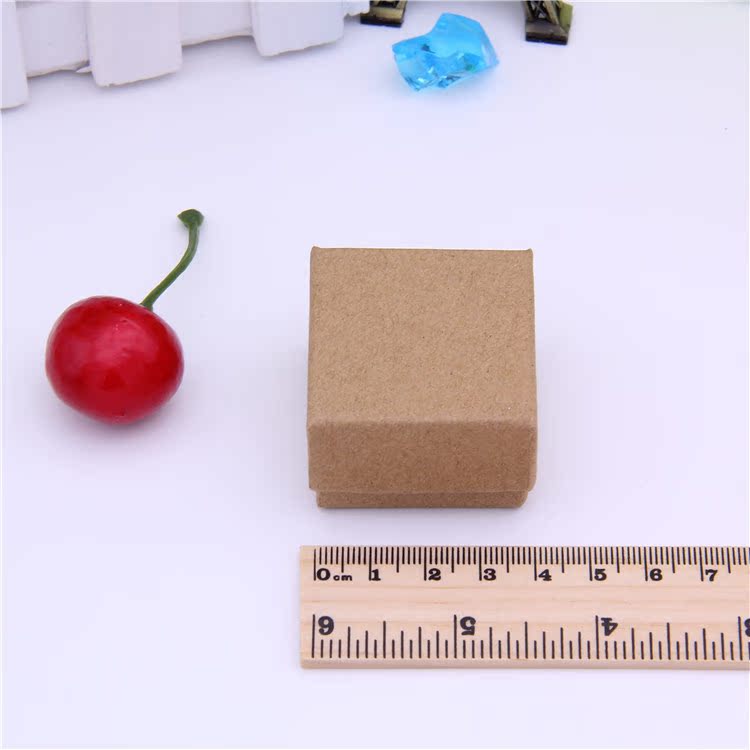 Picture of in stock supply DIY earrings jewelry packaging box heaven and earth cover small paper box retro kraft paper ring box wholesale