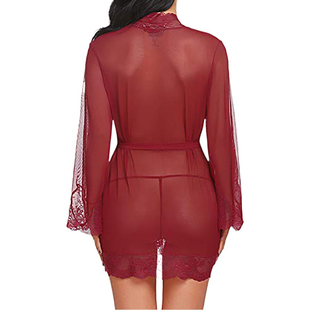 Cross-border supply of Europe and the United States foreign trade sexy underwear sexy mesh size perspective robe set manufacturers wholesale