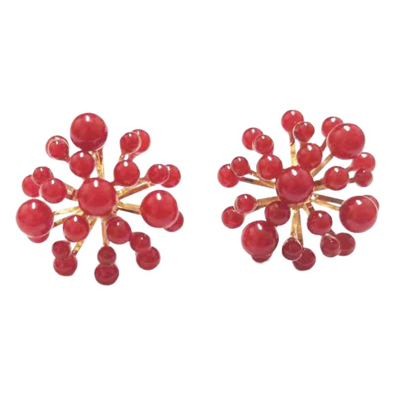 New Year Red Earrings Women's 20 New Fashionable Elegant Korean Style Personalized All-match Bridal Pearl Earrings Winter Earrings
