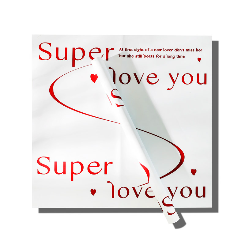 Picture of New love you wrapping paper waterproof English wrapping paper small fragrant wind round bouquet paper handmade diy material batch