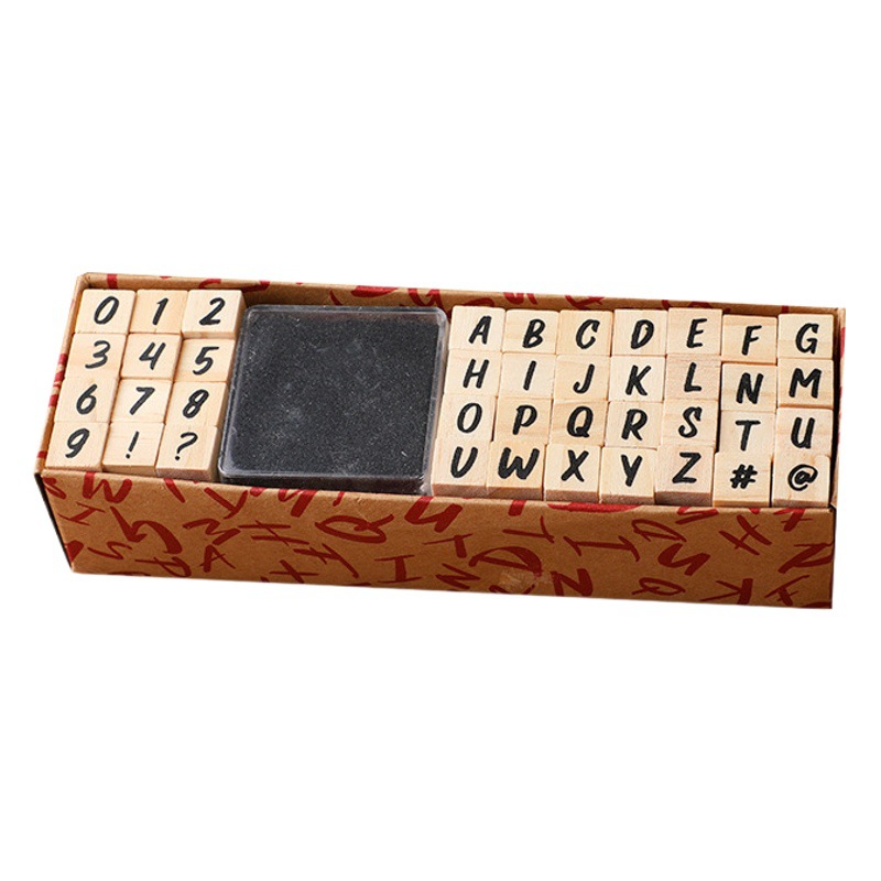 With 40 pieces of inkpad into the letter seal set alphanumeric symbol hand account seal diy small seal wholesale