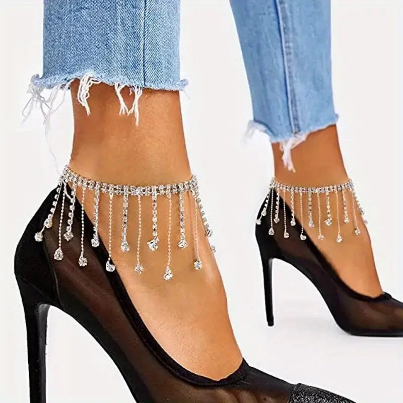 Picture of Cross-border Hot Selling Multi-layer Tassel Hip-hop Foot Chain Women's European and American Exaggerated Personality Geometric Metal Chain Shoe Chain Accessories