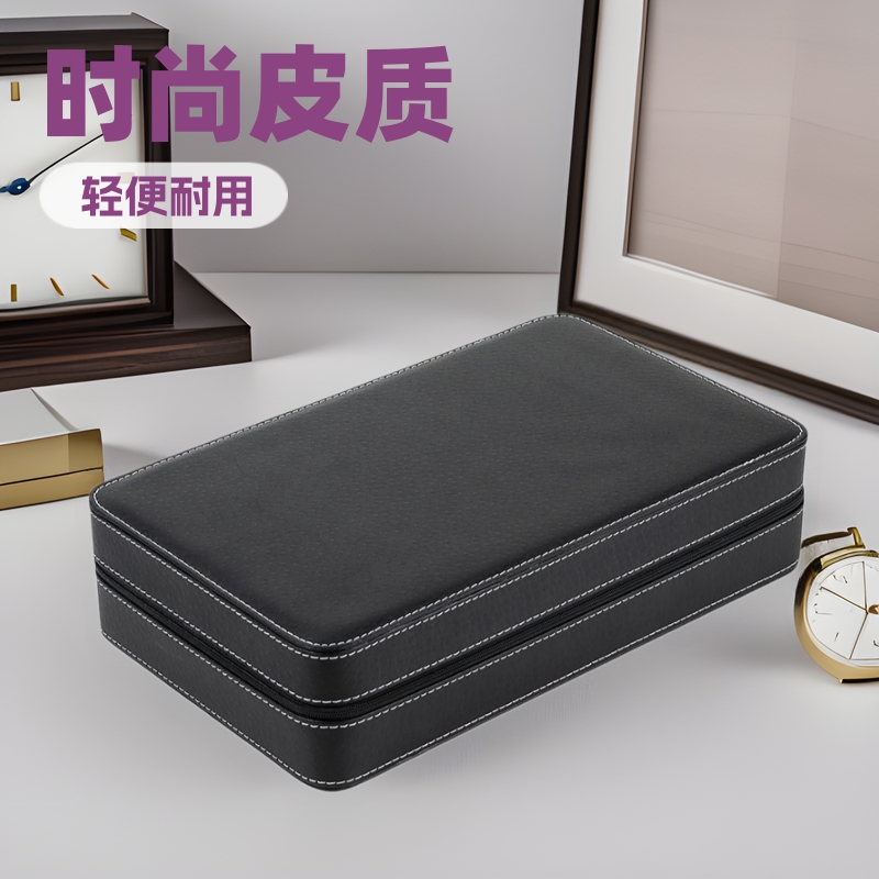 Pu12 Leather Watch Box Watch Storage Box Packaging Box Watch Case Flip Cover Cross-Border Box Trendy Gift Box