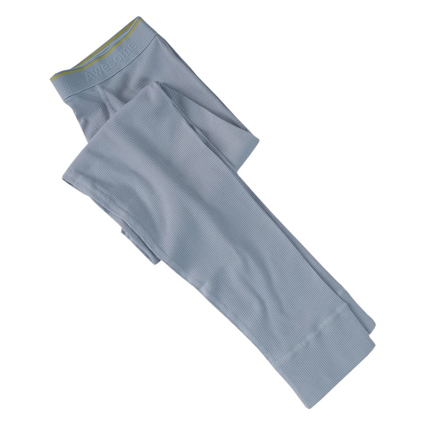 Autumn pants men's waffle slim leggings cropped pants new pajama pants wear-free underwear autumn and winter thin line pants students