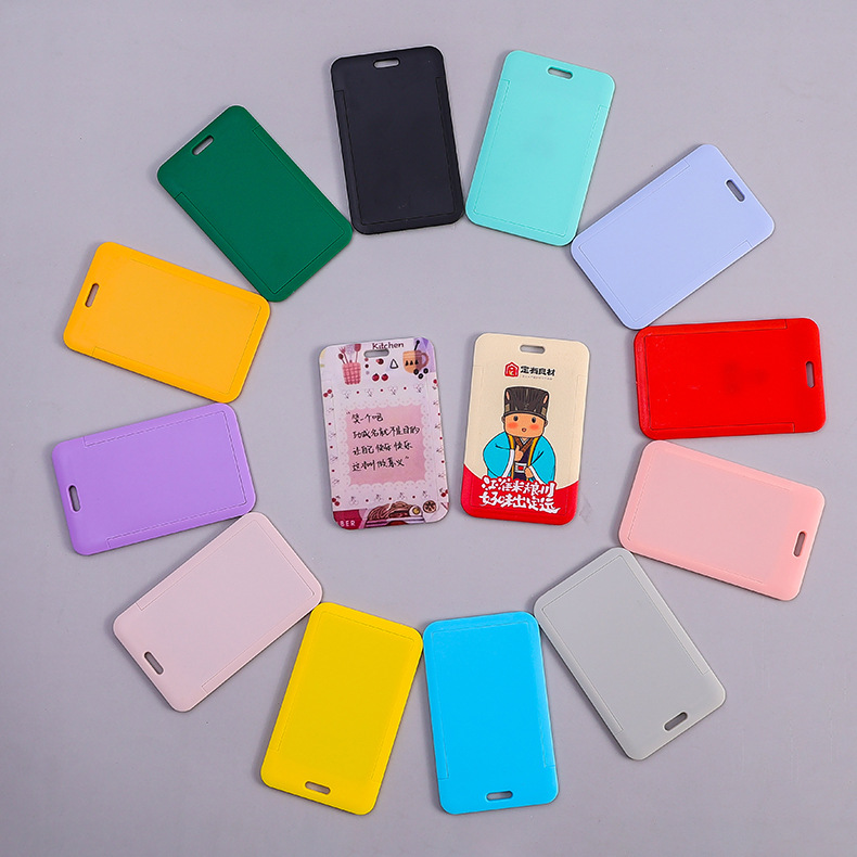 Picture of Sliding cover card push card ABS plastic cartoon tag student card cover work card badge cover chest card wholesale fixed