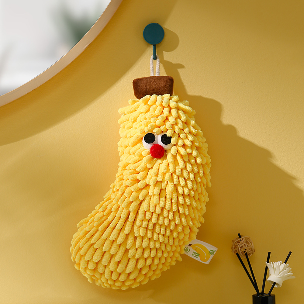 Picture of Cute Big-Eyed Chenille-Shaped Fruit Hand Towel, Creative Cute Hanging Towel, Red Festive Pendant