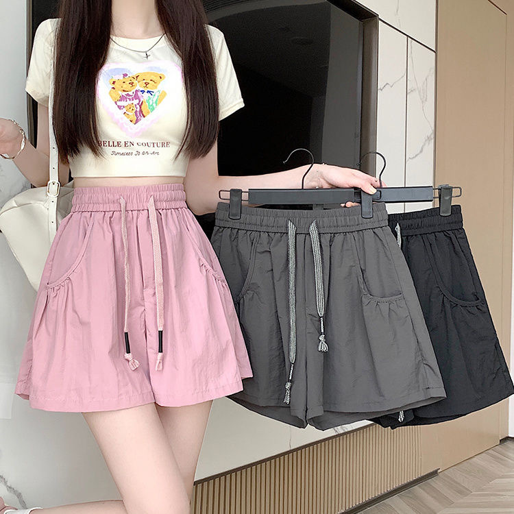 2024 plus size Women's chubby girl Niche High Waist Loose Waist Casual Shorts Women's Slim Look Tall Thin Summer