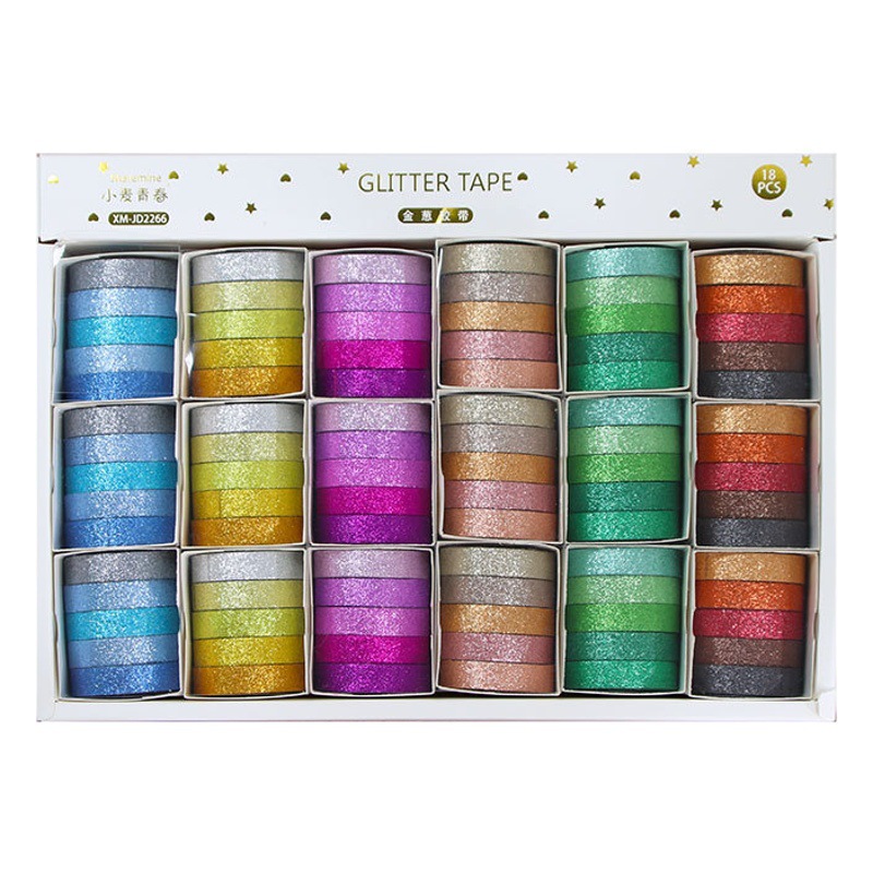 Glitter color tape set of creative DIY stationery hand account sticker student diary hand account tape material film