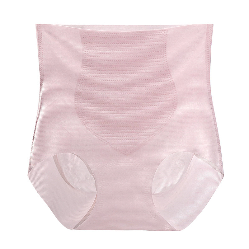 Picture of High-Waisted Ice Silk Seamless Tummy Control Underwear for Women, Silk Protein Antibacterial Bottom Crotch Lifting Sports Yoga Thin Briefs