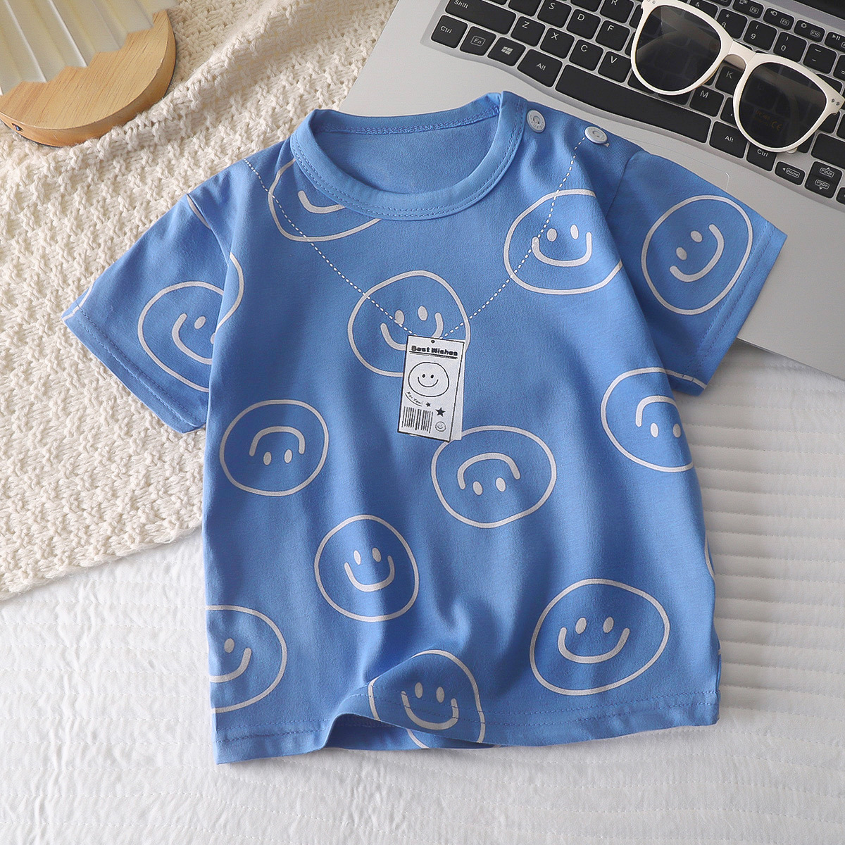 Picture of Children's Short-sleeved T-shirt Cotton New Children's Summer Baby Clothes Boys' Thin Girls' Top Summer Children's Clothing