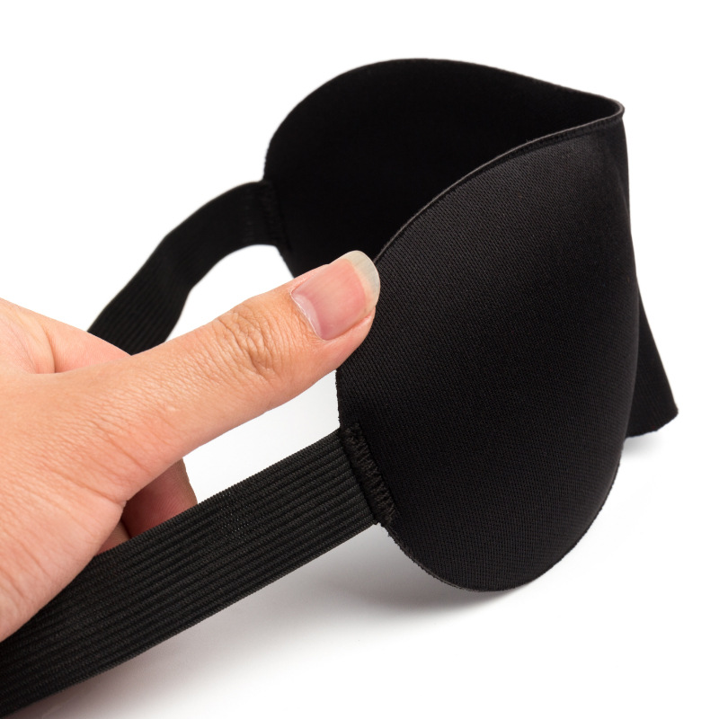 Picture of 3D Stereo Eye Mask Sleep Shading Relief New Basic Version Manufacturer Logo Lunch Break Black Wholesale Aviation