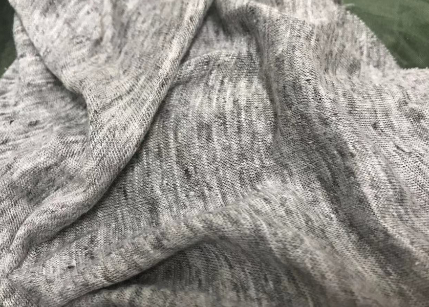 Picture of Heavyweight European Imported Designer Fabric Knitted Yarn-Dyed Pure Linen Floral Gray Summer Sun Protection Cardigan Clothing Custom