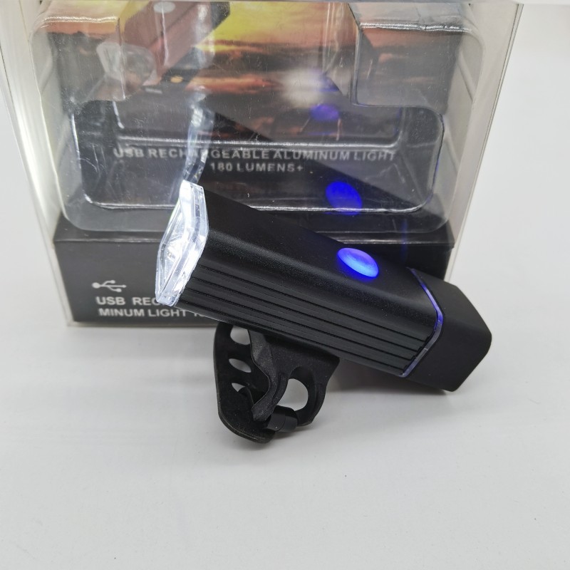 Bicycle headlight cycling light USB rechargeable aluminum alloy flashlight outdoor flashlight night riding equipment