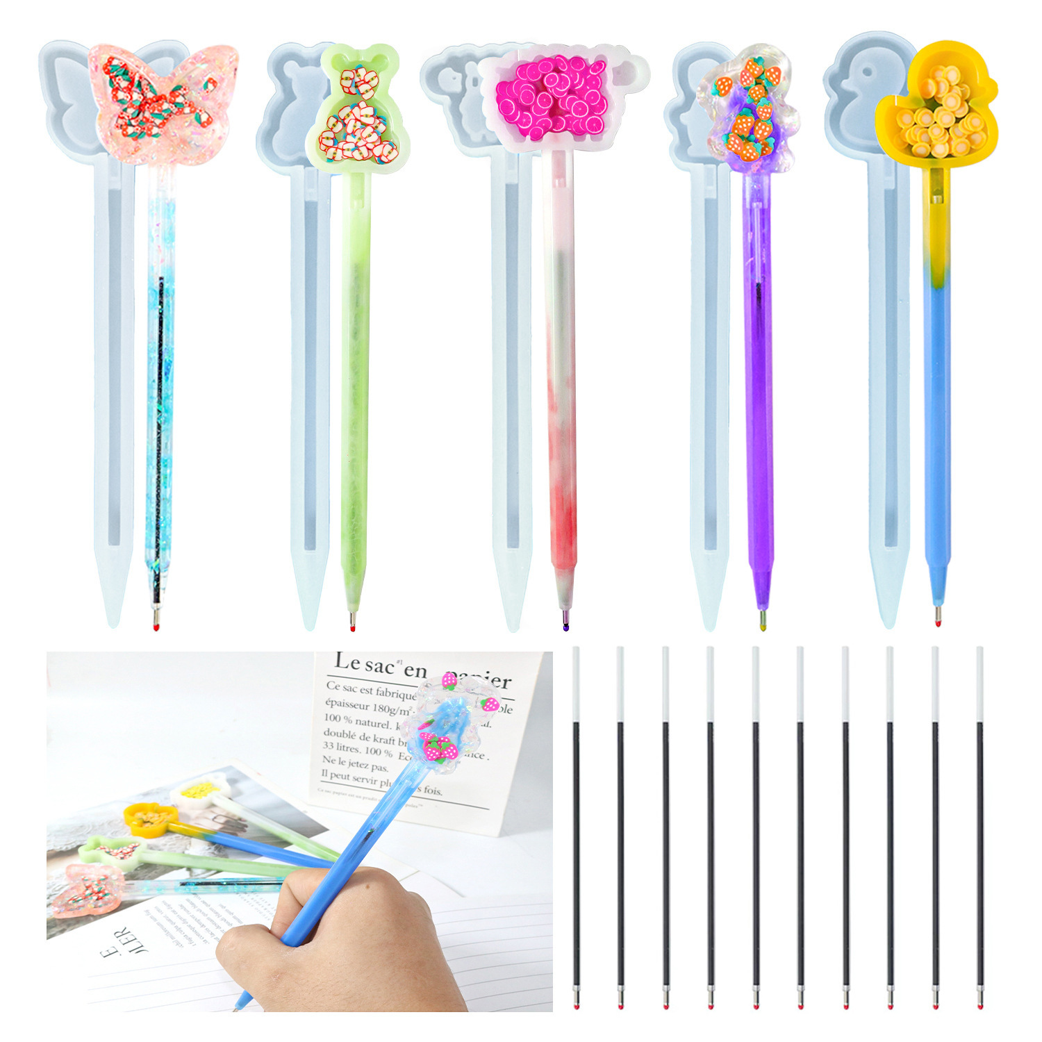 Xiyang diy epoxy mold rabbit little duck bear animal quicksand pen silicone mold cross-border exclusive