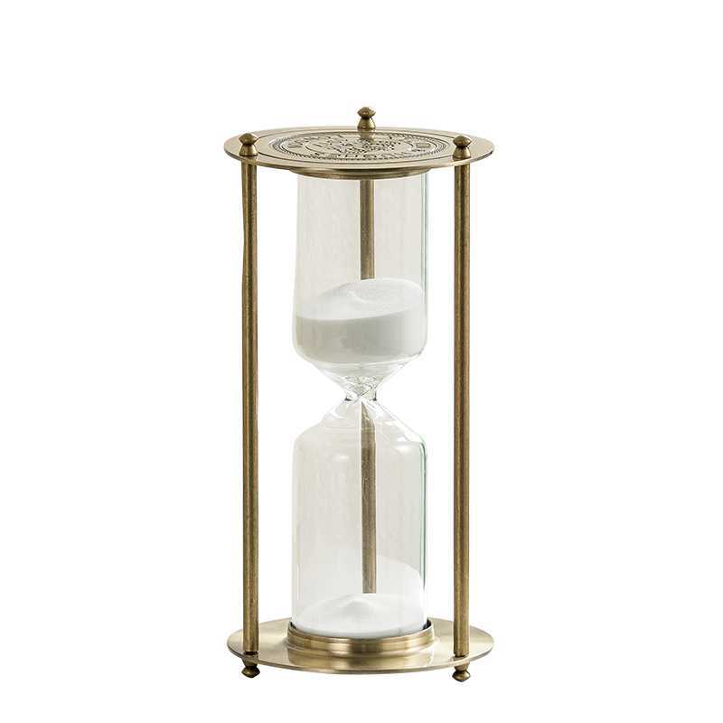 Picture of Vintage Metal Hourglass 1917 Crown Glass Hourglass Timer Gift Ornaments Home Decoration Gift Crafts
