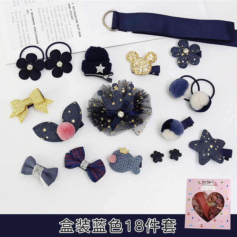 Picture of Korean Style Hair Accessories, Kidsren's Hairpins, 18-Piece Set, Girls' Hair Accessories, Baby Cute Hairbands, Girls' Hairpins, Baby Headbands