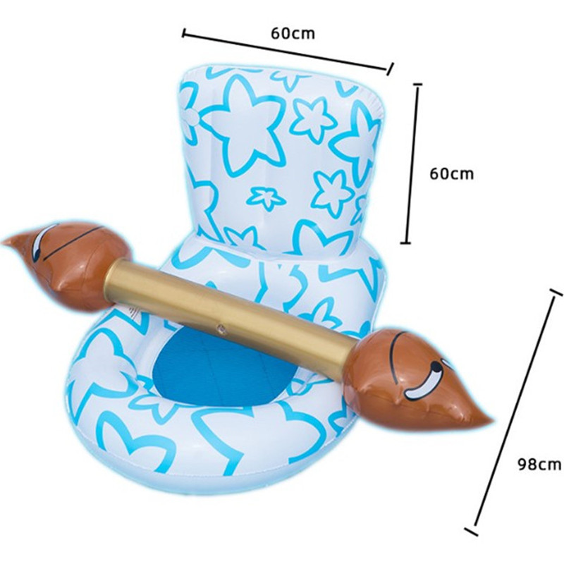 Picture of 2020 New Inflatable Water Toilet Mount Water Competition Funny Poop Strike Stick to Touch Floating Row Floating Bed