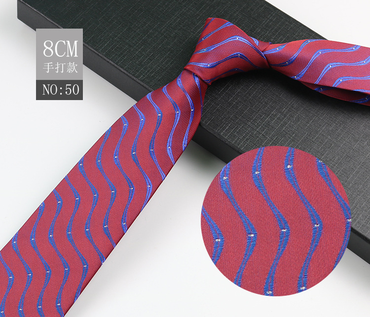 Picture of Men's Tie Business Shirt Stripesd Security Professional Formal Wear Wholesale Plus Logo Manufacturer 8cm Hand-Made