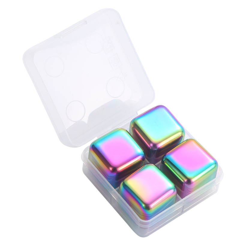 Picture of Cross-border 304 stainless steel ice cubes quick-frozen metal ice cubes suit titanium-plated golden ice wine stone whiskey stone ice particles