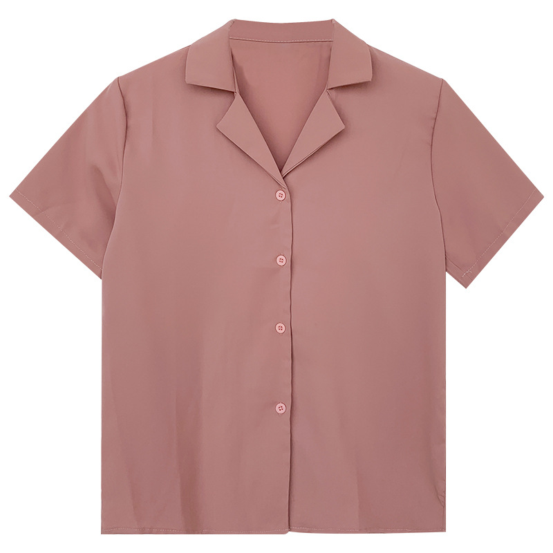 Picture of Elegant Lapel White Shirt Women's Design Sense Niche Top Summer 2025 New Women's All-match Short-sleeved Shirt Trendy