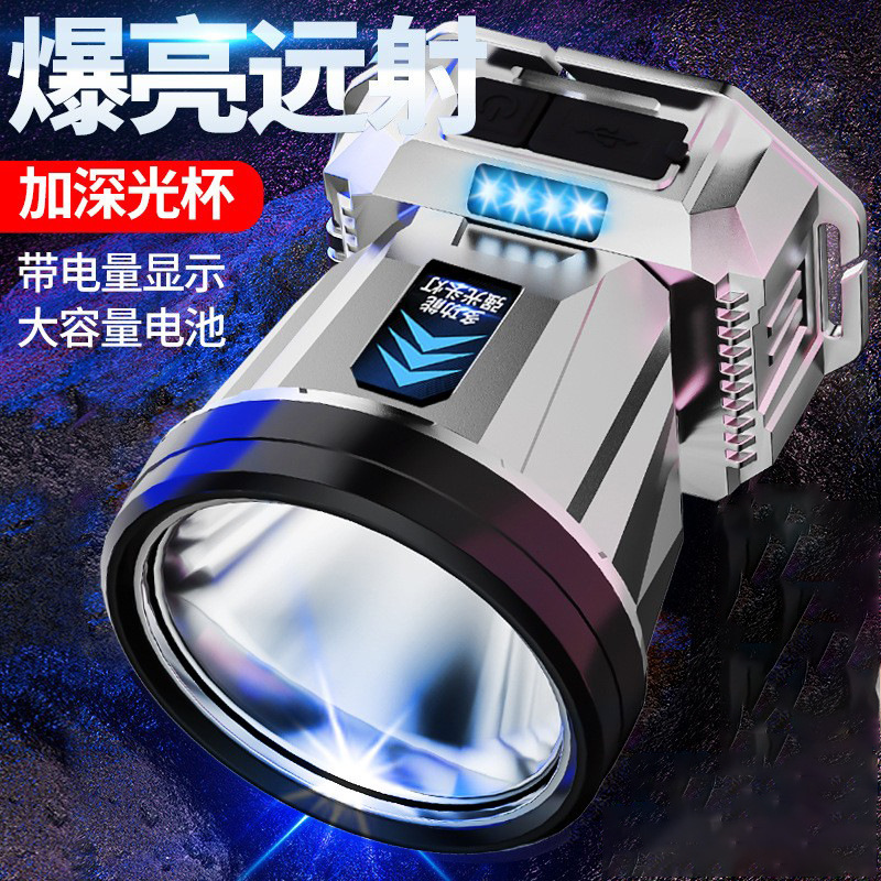 Cross-border strong light headlight Type-c charging induction head-mounted night fishing LED miner's lamp outdoor camping probe flashlight