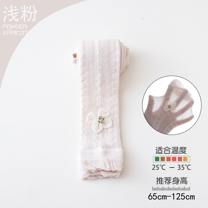 Picture of Girls' mesh leggings summer thin children's pantyhose solid color lace girls' cropped pants mosquito-proof socks wholesale